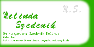 melinda szedenik business card